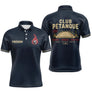 Polo Pétanque Homme Femme - Triplette & Doublette Bleu Marine - Polo Homme
