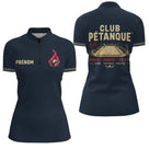 Polo Pétanque Homme Femme - Triplette & Doublette Bleu Marine - Polo Zippé Femme