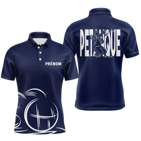 Polo Pétanque Homme Femme Bleu- Personnalisé Prénom - Polo Homme