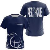 Polo Pétanque Homme Femme Bleu- Personnalisé Prénom - T-Shirt Femme