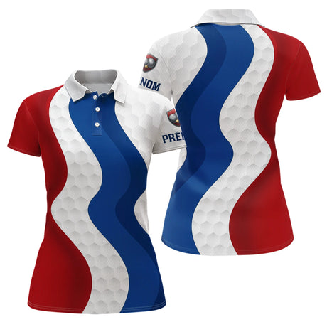 Polo Pétanque Homme Femme Bleu Blanc Rouge - Bouliste Tricolore - Polo Femme