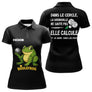 Polo Pétanque Homme Femme Boulefrog - Humour Grenouille Noir - Polo Femme