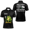 Polo Pétanque Homme Femme Boulefrog - Humour Grenouille Noir - Polo Homme
