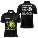 Polo Pétanque Homme Femme Boulefrog - Humour Grenouille Noir - Polo Homme
