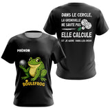 Polo Pétanque Homme Femme Boulefrog - Humour Grenouille Noir - T-Shirt Femme