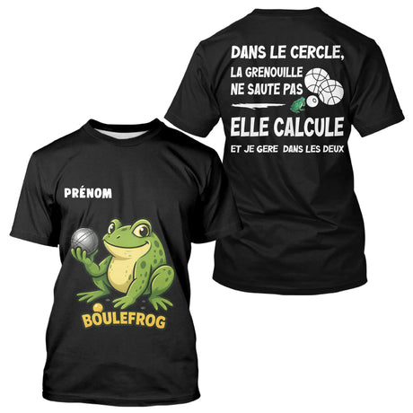 Polo Pétanque Homme Femme Boulefrog - Humour Grenouille Noir - T-Shirt Homme