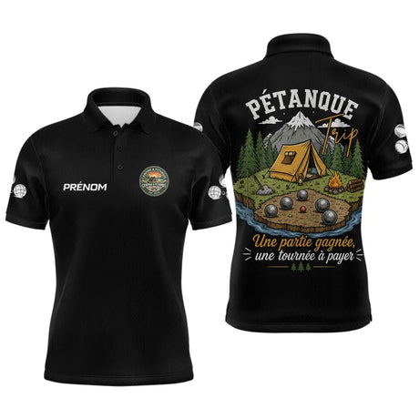 Polo Pétanque Homme Femme – Boules Esprit Camping Noir - Polo Homme
