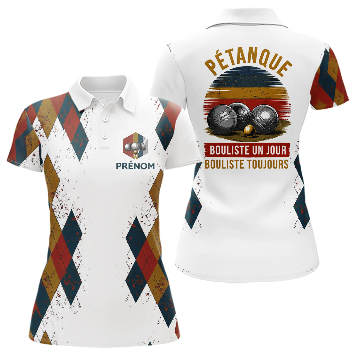 Polo Pétanque Homme Femme Cochonnet - Bouliste Toujours - Polo Femme