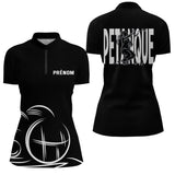 Polo Pétanque Homme Femme Noir - Personnalisé Prénom - Polo Zippé Femme