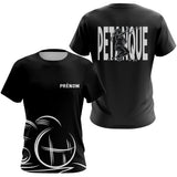Polo Pétanque Homme Femme Noir - Personnalisé Prénom - T-Shirt Femme