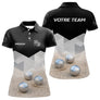 Polo Pétanque Homme Femme Noir – Design Boules & Sable - Polo Femme
