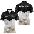 Polo Pétanque Homme Femme Noir – Design Boules & Sable - Polo Homme