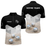 Polo Pétanque Homme Femme Noir – Design Boules & Sable - Polo Zippé Homme