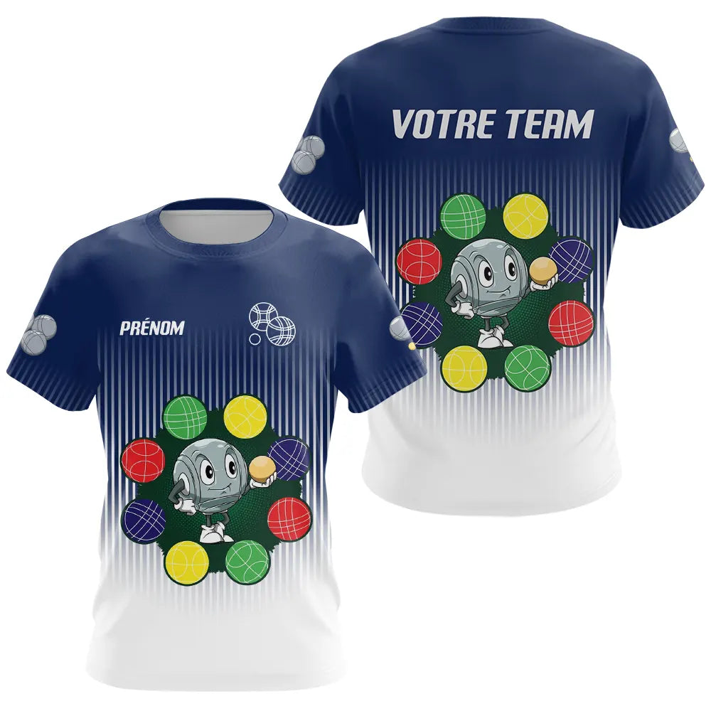 Polo Pétanque Homme Femme – Robot Boules Colorées - T-Shirt Femme