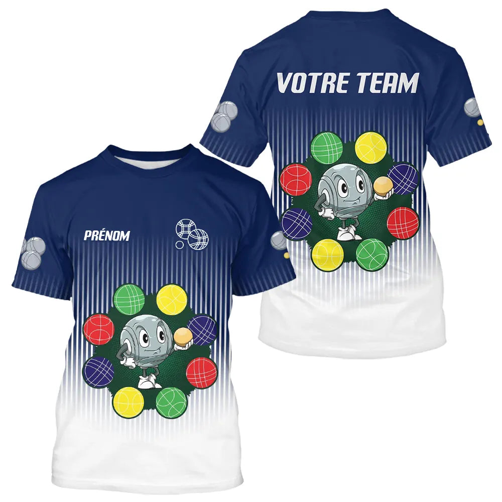 Polo Pétanque Homme Femme – Robot Boules Colorées - T-Shirt Homme