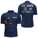 Polo Pétanque Homme Personnalisé Bleu Marine - Tu Tires ou Tu Pointes - Polo Zippé Homme