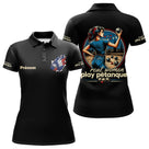 Polo Pétanque Humour - Homme Femme Noir Personnalisé - Polo Femme