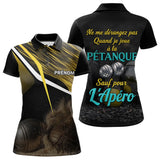 Polo Pétanque Humour Noir & Jaune - "Ne Me Dérange Pas" Personnalisé - Polo Femme