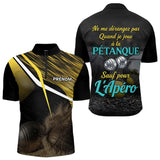 Polo Pétanque Humour Noir & Jaune - "Ne Me Dérange Pas" Personnalisé - Polo Zippé Homme
