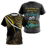 Polo Pétanque Humour Noir & Jaune - "Ne Me Dérange Pas" Personnalisé - T-Shirt Femme