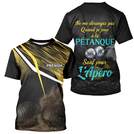 Polo Pétanque Humour Noir & Jaune - "Ne Me Dérange Pas" Personnalisé - T-Shirt Homme