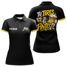 Polo Pétanque Humour Noir & Jaune - Tu Tires Ou Tu Pintes - Polo Femme