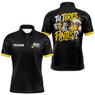 Polo Pétanque Humour Noir & Jaune - Tu Tires Ou Tu Pintes - Polo Homme