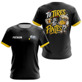 Polo Pétanque Humour Noir & Jaune - Tu Tires Ou Tu Pintes - T-Shirt Femme