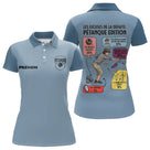Polo Pétanque Humour Personnalisé - Bleu Gris - Polo Femme