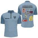 Polo Pétanque Humour Personnalisé - Bleu Gris - Polo Zippé Homme