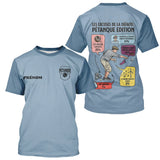 Polo Pétanque Humour Personnalisé - Bleu Gris - T-Shirt Homme