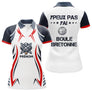 Polo Pétanque Humour Personnalisé - Boule Bleu Blanc Rouge Bretonne - Polo Femme