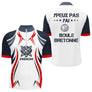 Polo Pétanque Humour Personnalisé - Boule Bleu Blanc Rouge Bretonne - Polo Zippé Homme