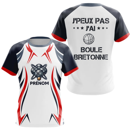 Polo Pétanque Humour Personnalisé - Boule Bleu Blanc Rouge Bretonne - T-Shirt Femme