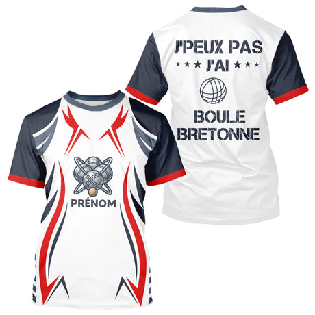 Polo Pétanque Humour Personnalisé - Boule Bleu Blanc Rouge Bretonne - T-Shirt Homme