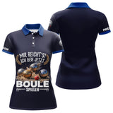 Polo Pétanque Imprimé 3D - Personnalisé Bleu Marine - Polo Femme