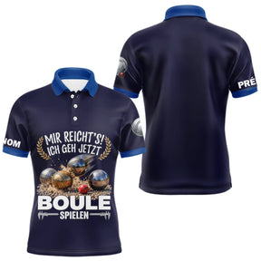 Polo Pétanque Imprimé 3D - Personnalisé Bleu Marine - Polo Homme