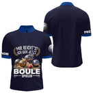 Polo Pétanque Imprimé 3D - Personnalisé Bleu Marine - Polo Zippé Homme