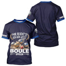 Polo Pétanque Imprimé 3D - Personnalisé Bleu Marine - T-Shirt Homme