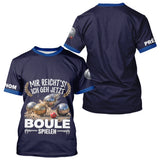 Polo Pétanque Imprimé 3D - Personnalisé Bleu Marine - T-Shirt Homme