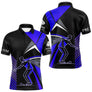 Polo Pétanque Imprimé Bleu & Noir - Cadeau Boule Homme Femme - Polo Homme