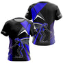 Polo Pétanque Imprimé Bleu & Noir - Cadeau Boule Homme Femme - T-Shirt Femme