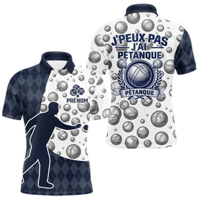 Polo Pétanque J'peux Pas Bleu - Boules Homme et Femme - Polo Homme
