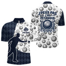 Polo Pétanque J'peux Pas Bleu - Boules Homme et Femme - Polo Zippé Homme
