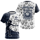Polo Pétanque J'peux Pas Bleu - Boules Homme et Femme - T-Shirt Femme