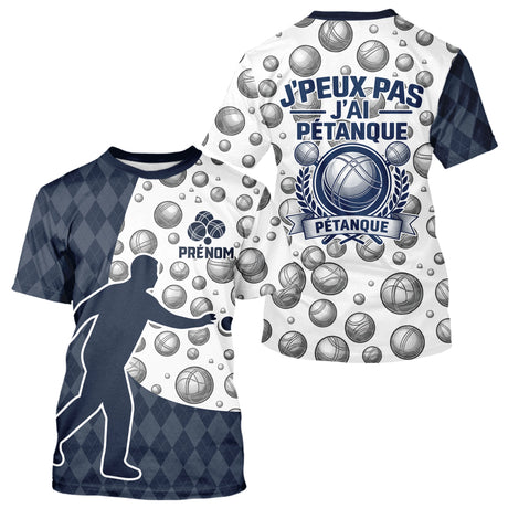 Polo Pétanque J'peux Pas Bleu - Boules Homme et Femme - T-Shirt Homme