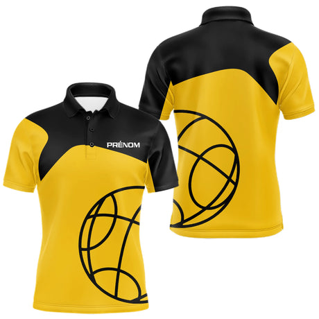 Polo Pétanque Jaune & Noir Personnalisé - Équipement Club - Polo Homme