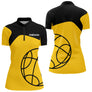 Polo Pétanque Jaune & Noir Personnalisé - Équipement Club - Polo Zippé Femme