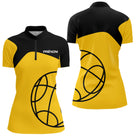 Polo Pétanque Jaune & Noir Personnalisé - Équipement Club - Polo Zippé Femme
