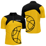 Polo Pétanque Jaune & Noir Personnalisé - Équipement Club - Polo Zippé Homme